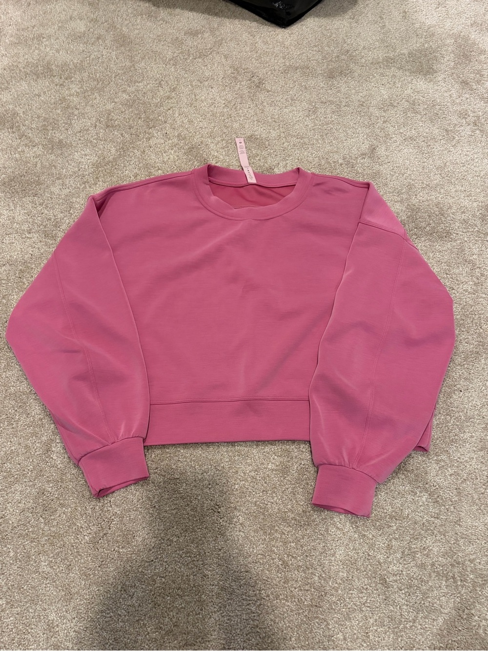lululemon athletica bubblegum pink cropped oversized crewneck